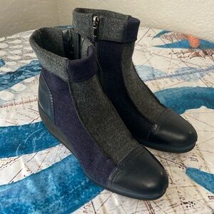 Thierry Rabotin Leather and Flannel Booties, size EU 37